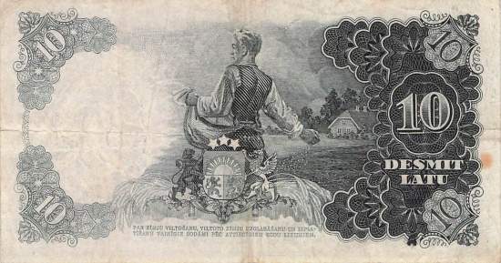 Lettland p29a 10 Latu 1937